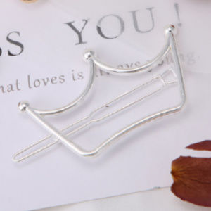 NWT- Silver Tone Crown Hair Clip/Barrette